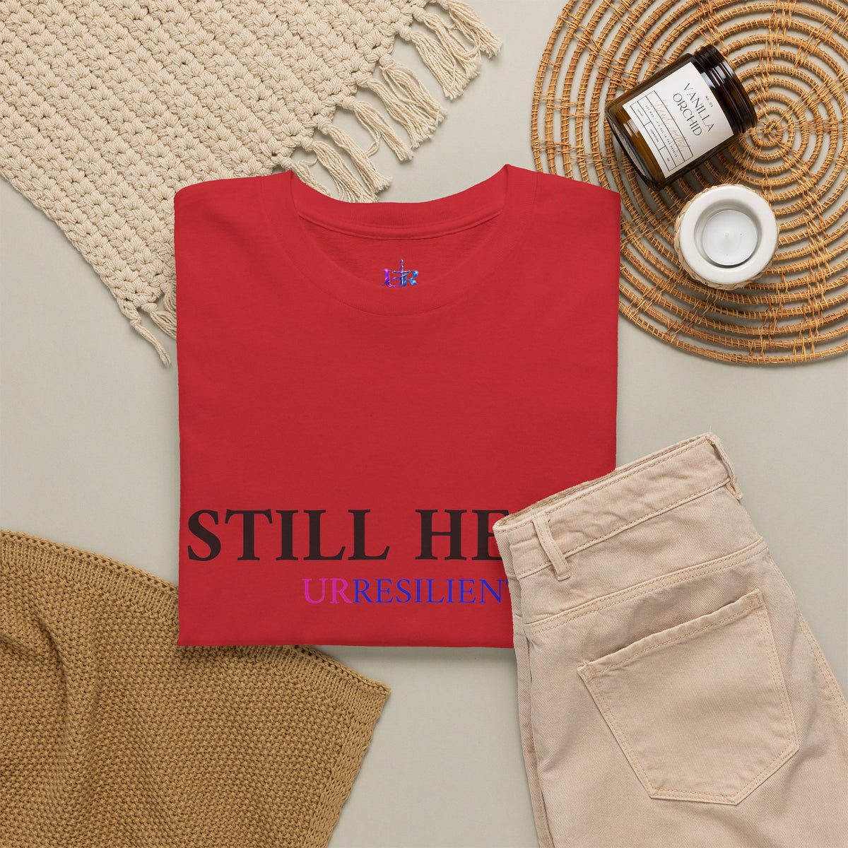 Still Here T‑Shirt – "Still Here. Urresilient" Inspirational Graphic Tee